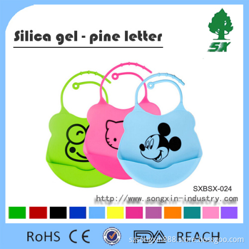Waterproof Silicone Bib Easily Wipes Clean Comfortable Soft Baby Bibs